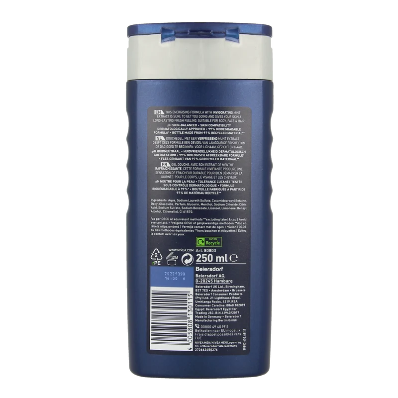 Nivea Men douchegel energy 250.00 Milliliter