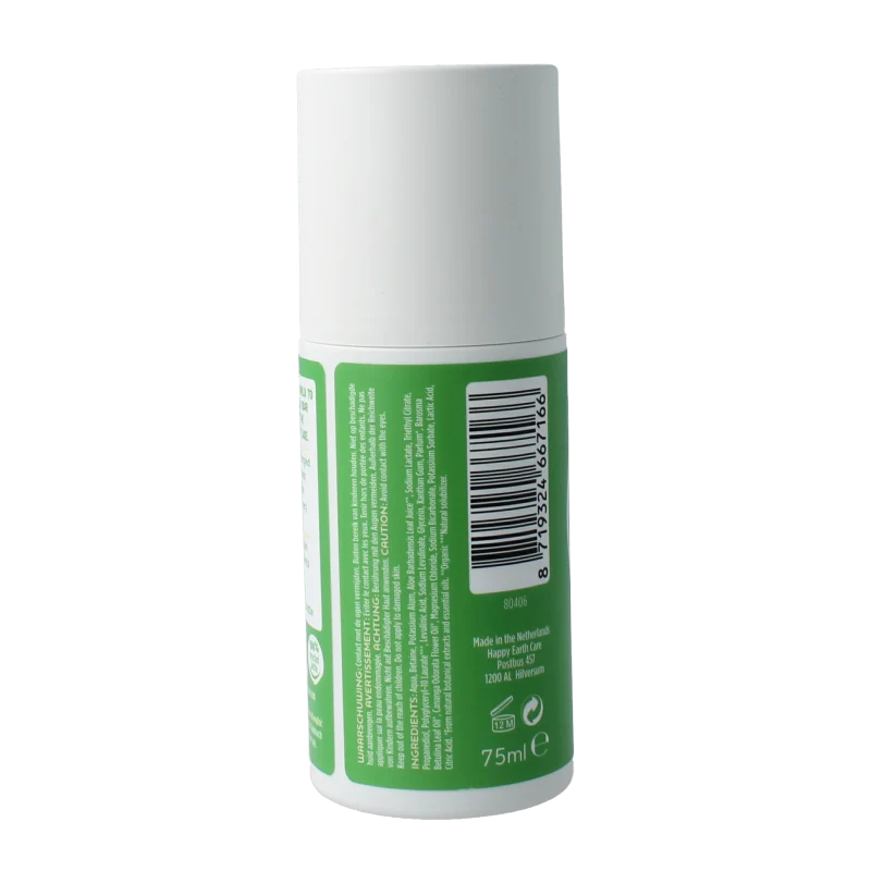 Happy Earth Pure deodorant roll-on cucumber matcha 75 Milliliter
