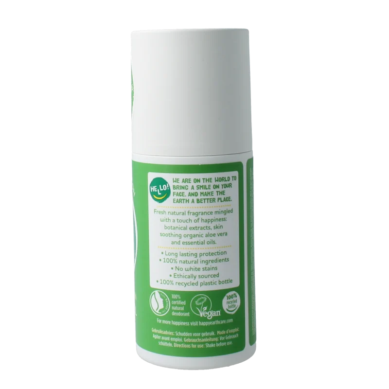 Happy Earth Pure deodorant roll-on cucumber matcha 75 Milliliter