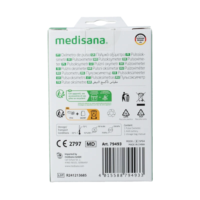 Medisana PM180 Saturatie/pulseoxi meter 1.00 Stuks