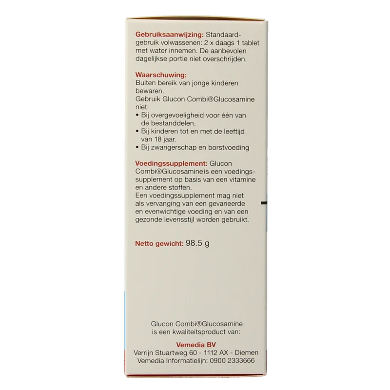 Glucon Combi Glucosamine & chondroitine vitamine C 60.00 Tabletten