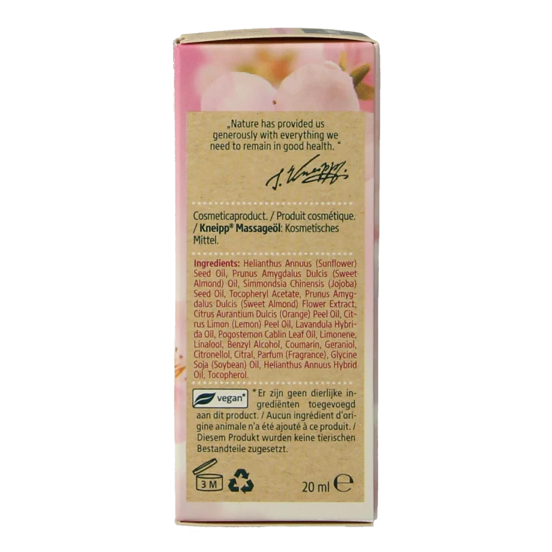 Kneipp Massageolie amandel mini 20 Milliliter