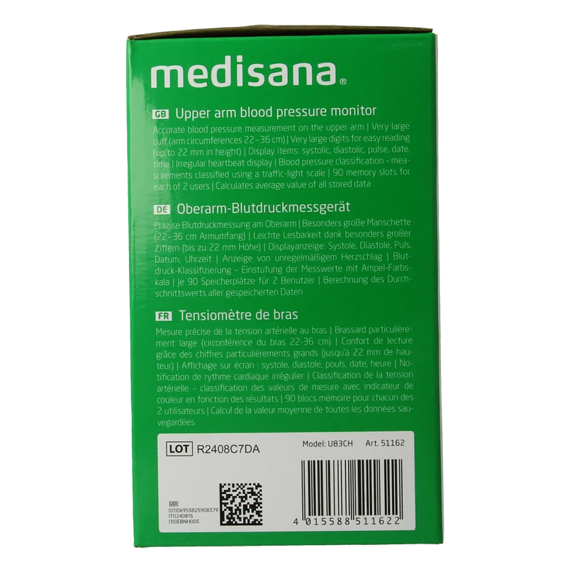 Medisana Bloeddrukmeter bovenarm BU512 1.00 Stuks