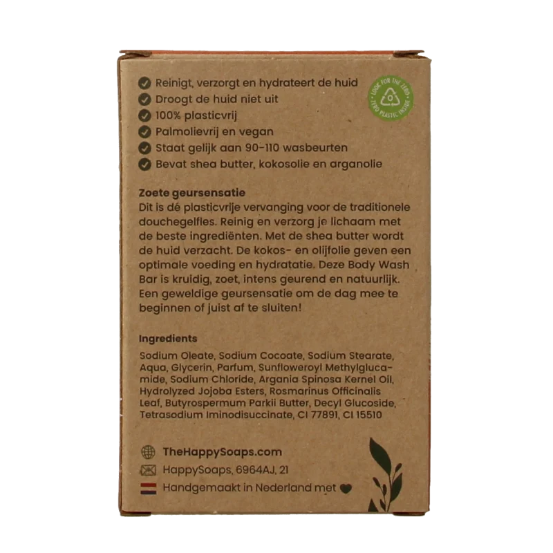Happysoaps Body bar arganolie en rozemarijn 100 Gram