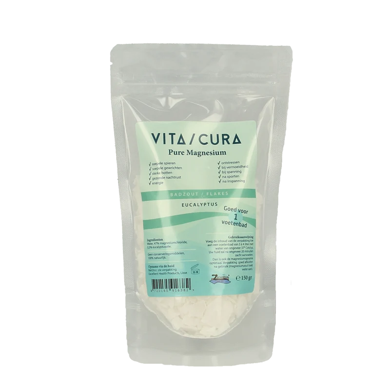 Vitacura Magnesium zout flakes eucalyptus 150.00 Gram