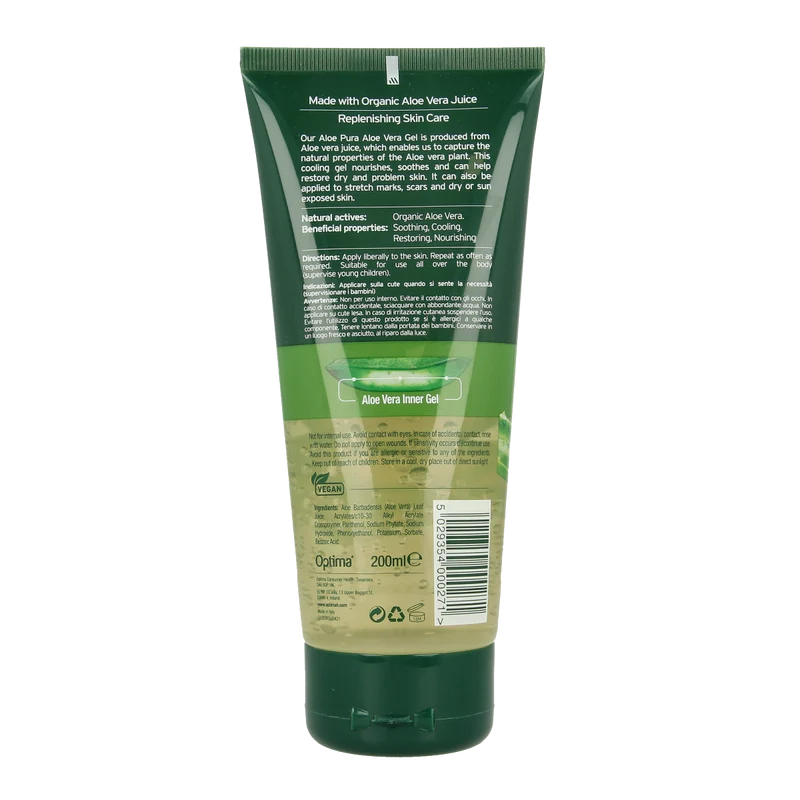 Optima Aloe pura aloe vera gel organic original 200.00 Milliliter