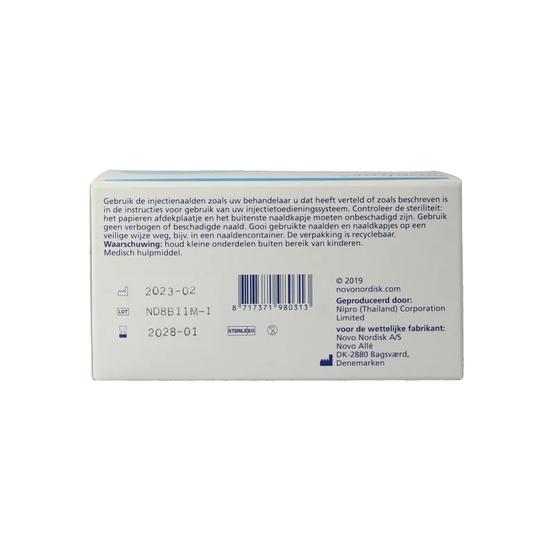 Novo Nordisk Novofine naalden 0.25 x 6 mm 31 gram 100 Stuks