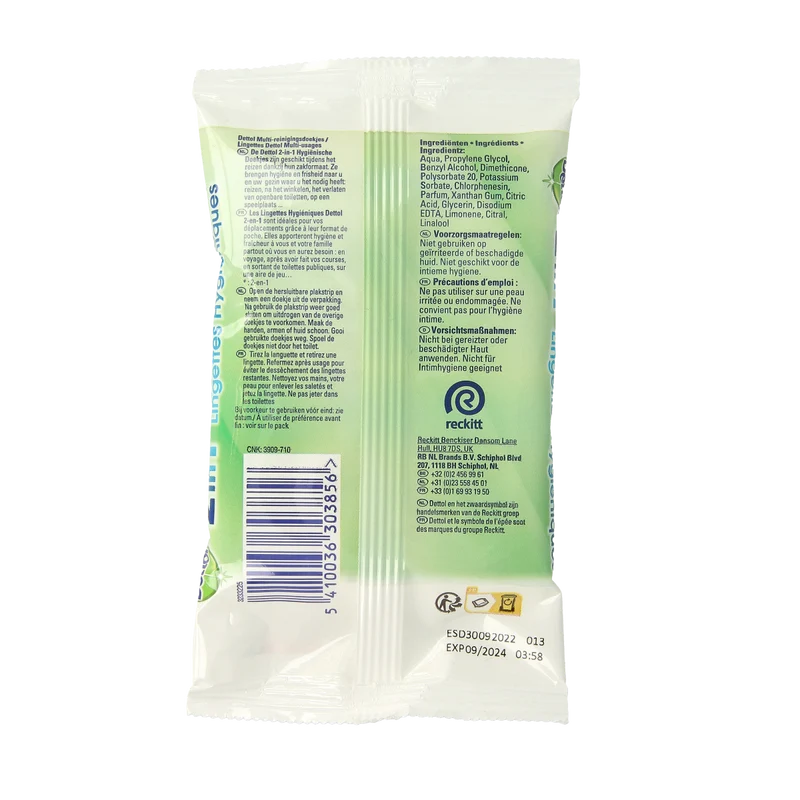 Dettol Wipes 2-in-1 12.00 Stuks
