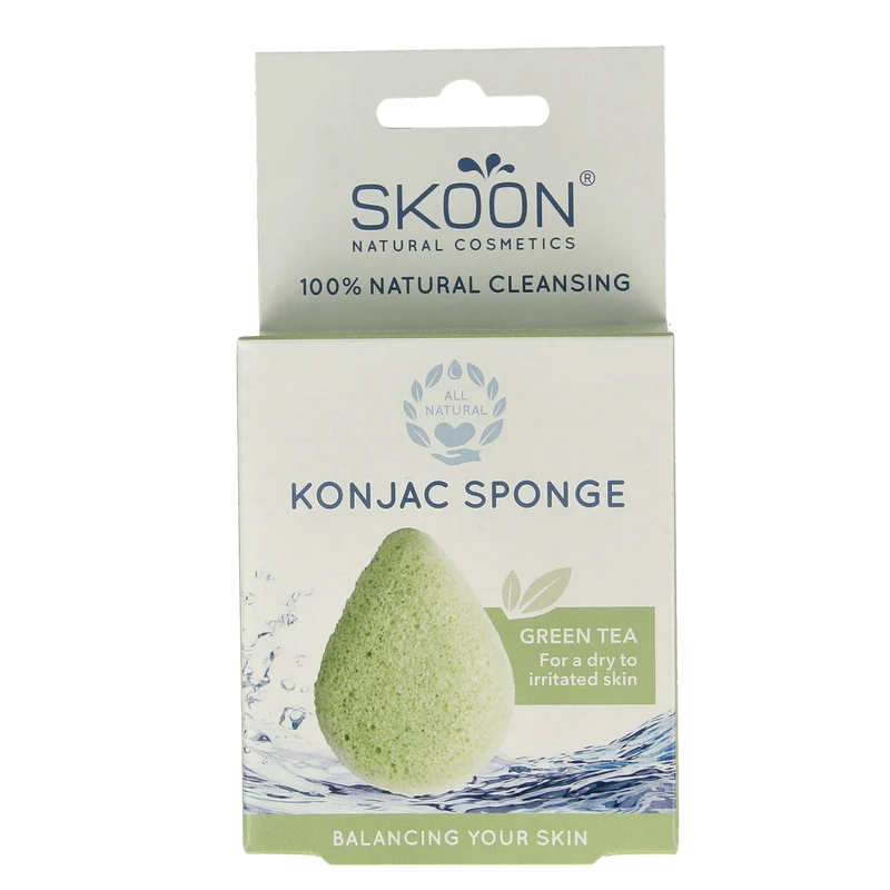 Skoon Konjac spons green tea bio 1.00 Stuks