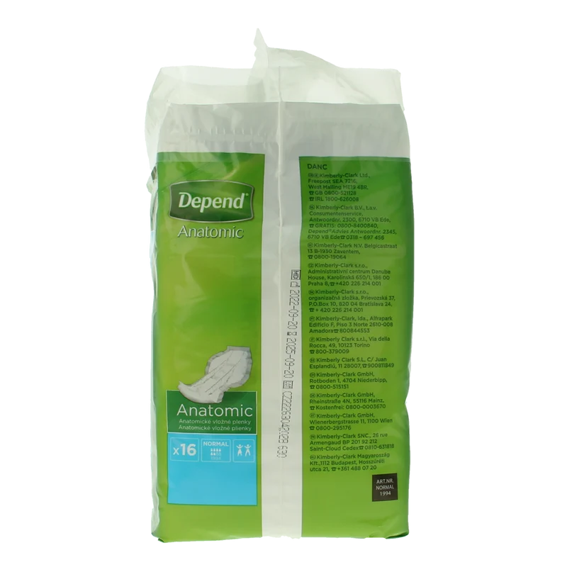 Depend Anatomic normaal 16.00 Stuks