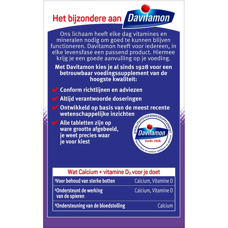 Davitamon Calcium & D3 mint 60.00 Kauwtabletten