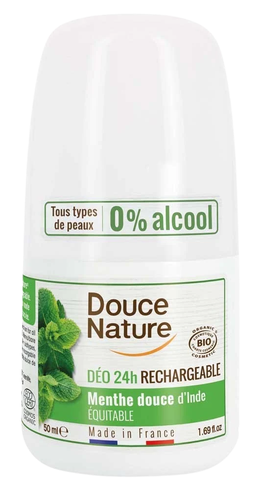 Douce Nature Deodorant roll on mint hervulbaar 50.00 Gram
