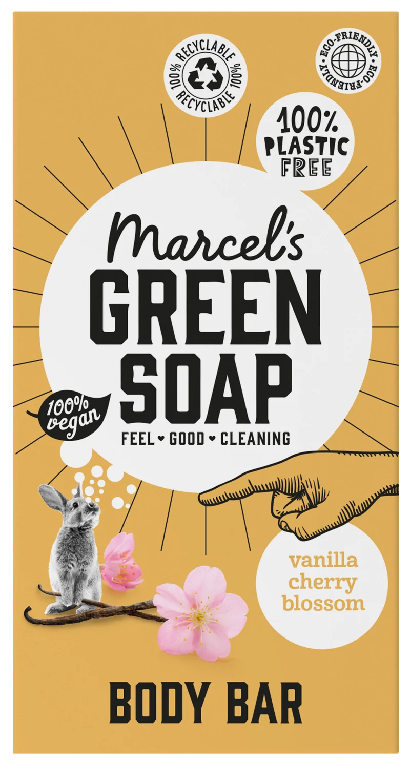 Marcel's Green Soap Shower bar vanilla & cherry 150.00 Gram