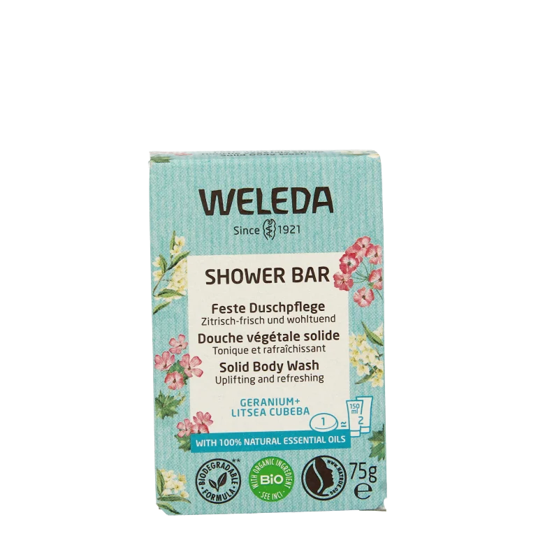 Weleda Shower bar geranium + litsea cubeba 75 Gram