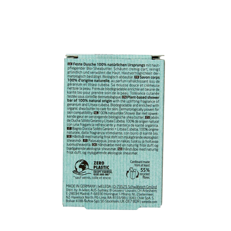 Weleda Shower bar geranium + litsea cubeba 75 Gram