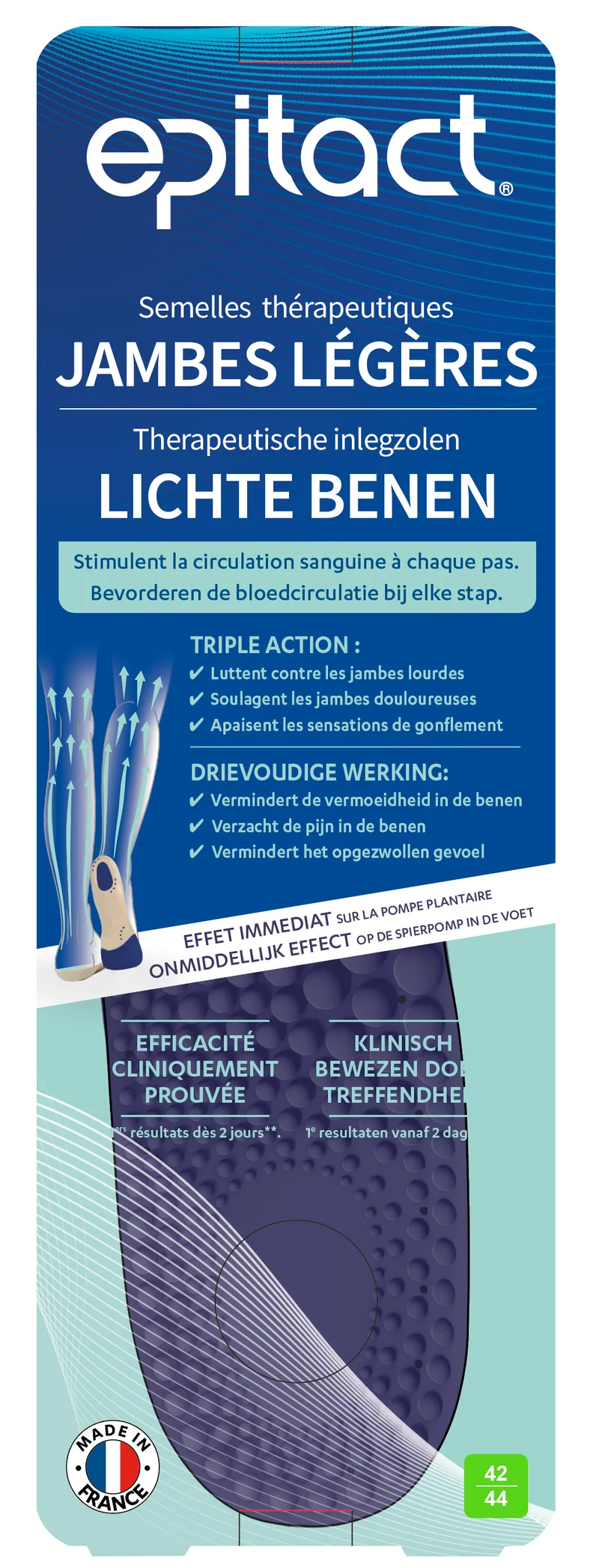 Epitact Inlegzolen lichte benen 42-44 1.00 Paar