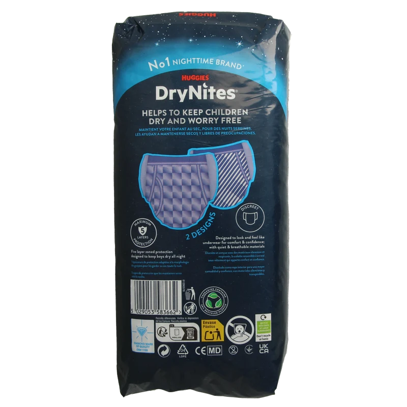 Huggies Drynites teen 13+kg boy 9.00 Stuks