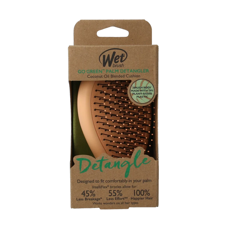 Wet Brush Go green palm detangler orange coconut oil 1.00 Stuks