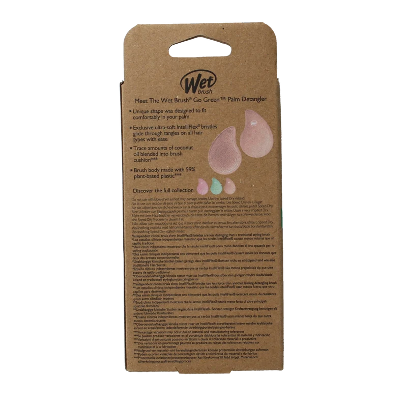 Wet Brush Go green palm detangler orange coconut oil 1.00 Stuks