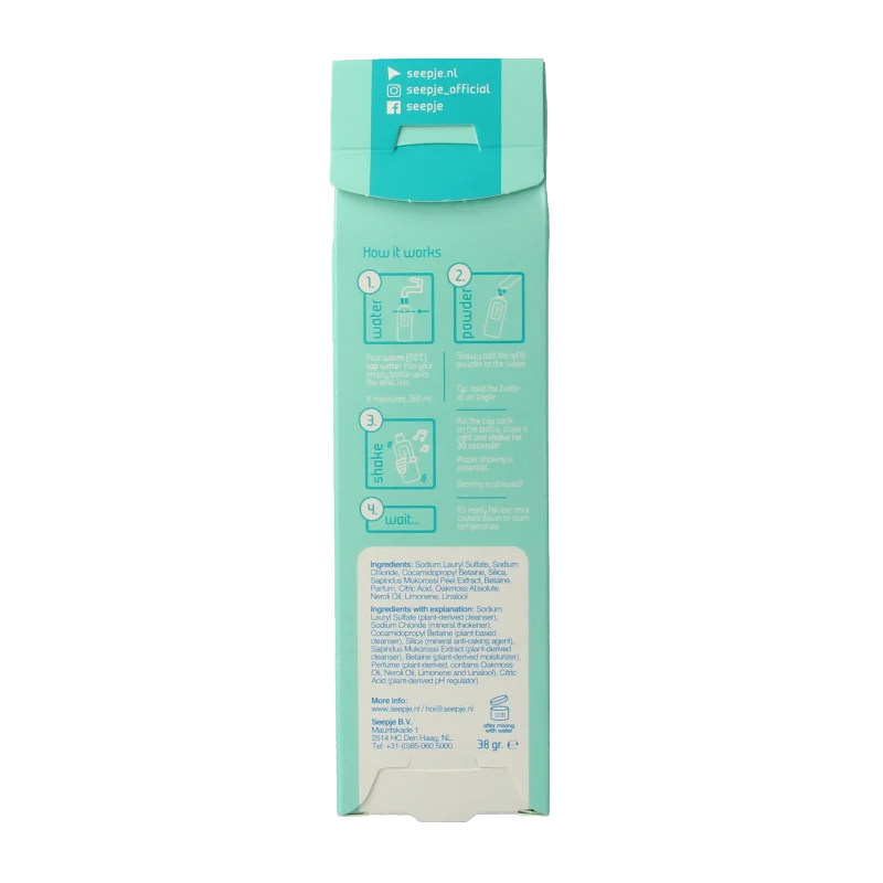 Seepje Showergel oakmoss and neroli navulling 38 Gram