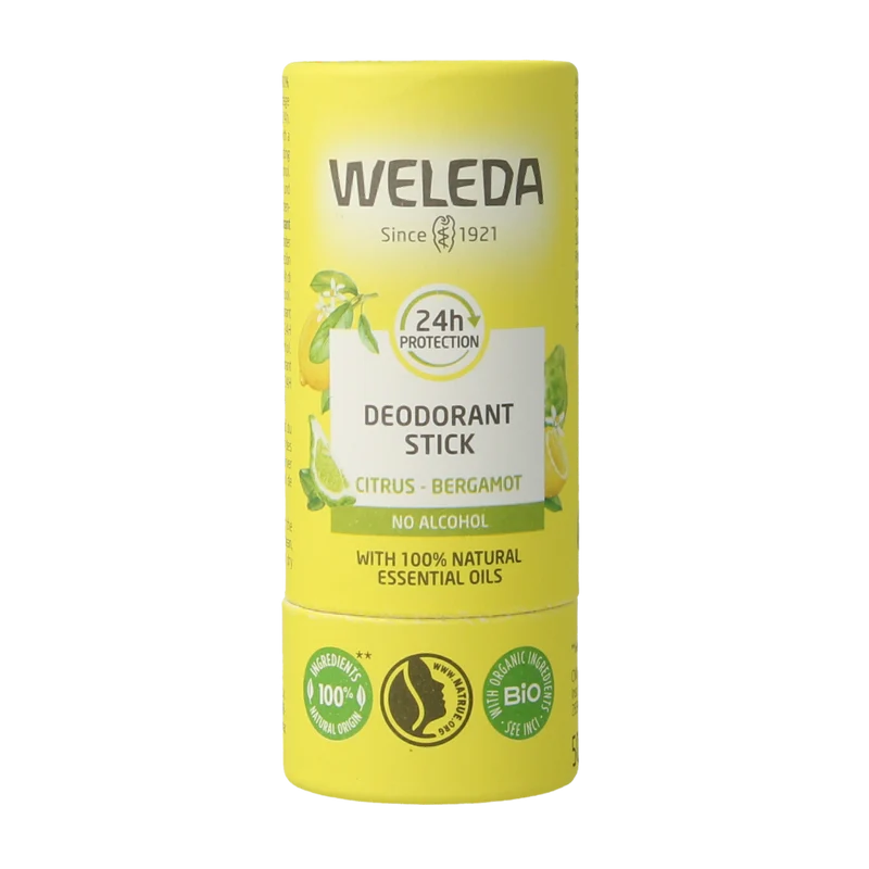 Weleda Deodorant stick citrus + bergamot 24U 50.00 Gram