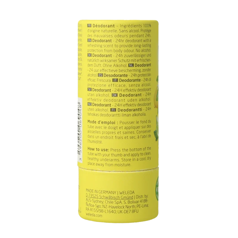 Weleda Deodorant stick citrus + bergamot 24U 50.00 Gram