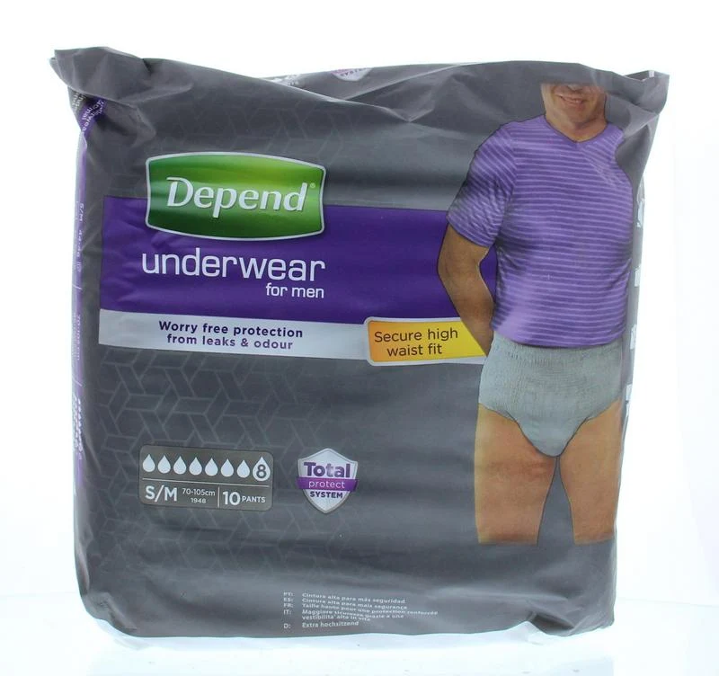 Depend Pants men super maat S/M 10.00 Stuks