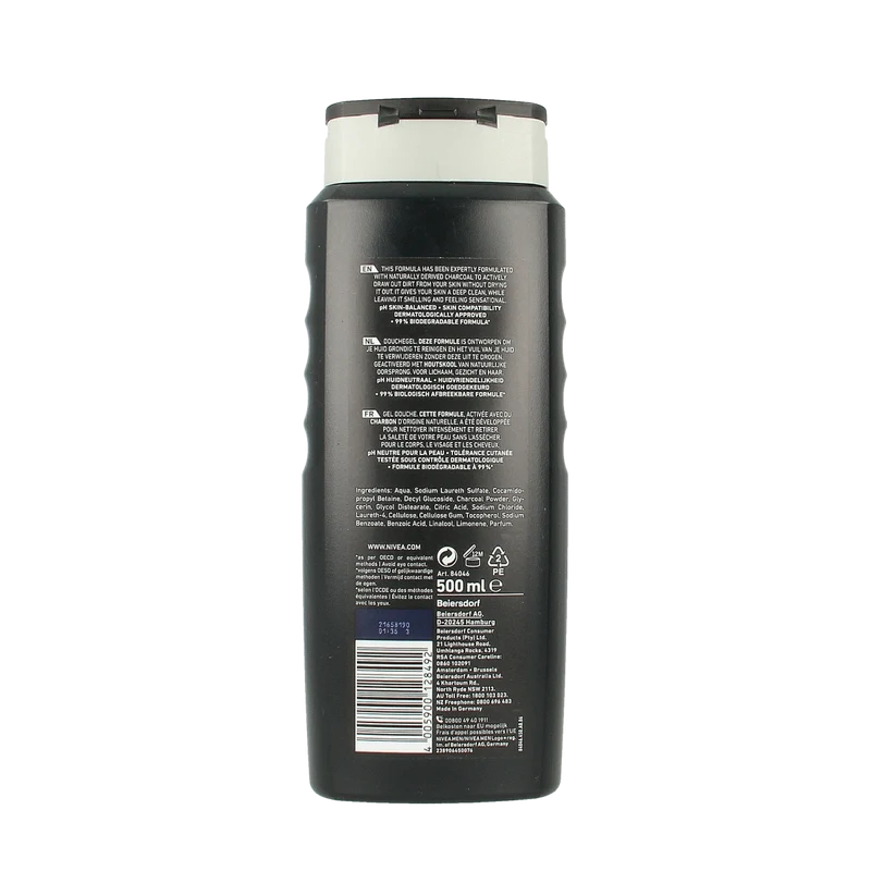 Nivea Men active clean douchegel 500.00 Milliliter