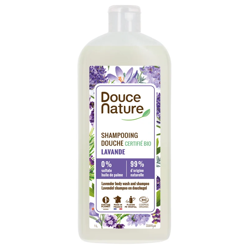 Douce Nature Douchegel & shampoo lavendel bio 1.00 Liter