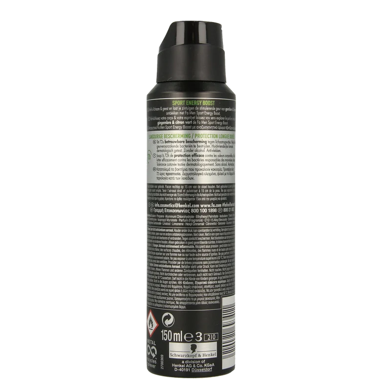 FA Deodorant spray men sport energy boost 150.00 Milliliter