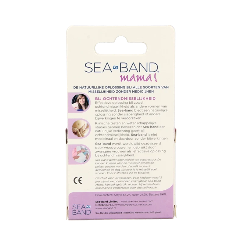 Sea Band Polsband zwangerschap roze 1 Paar