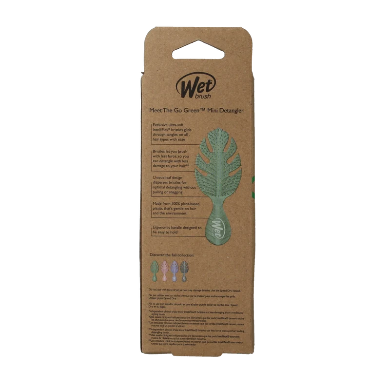 Wet Brush Go green detangler green mini 1.00 Stuks