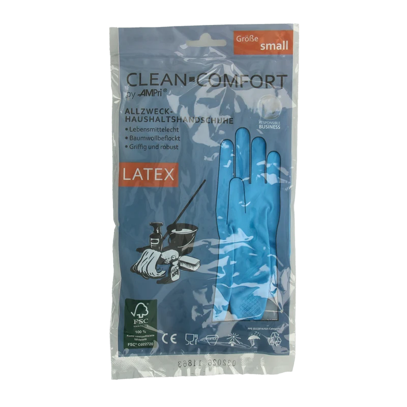 CLEAN-COMFORT Huishoudhandschoen blauw maat S 1.00 Paar