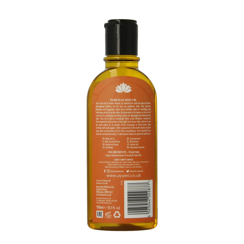 Ayumi Pure flax seed oil cold pressed 150.00 Milliliter