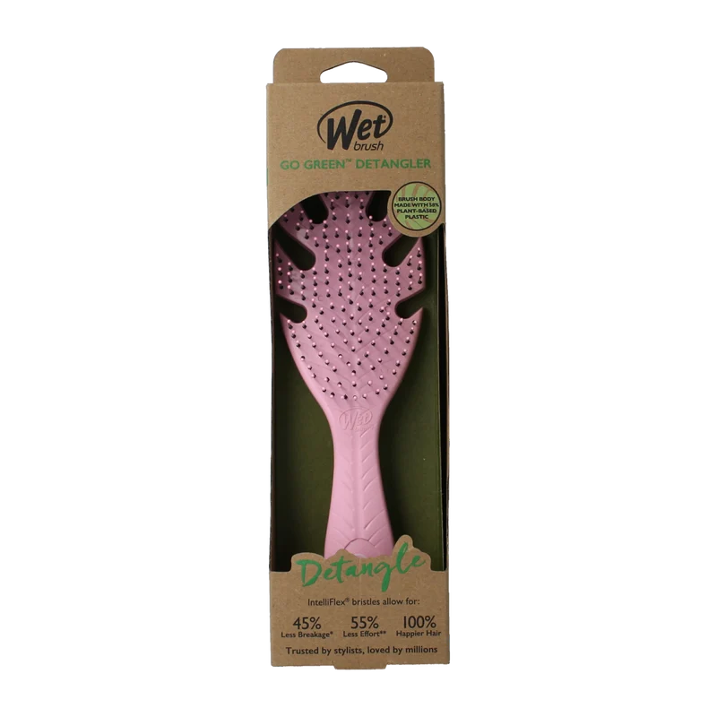 Wet Brush Go green detangler pink 1.00 Stuks