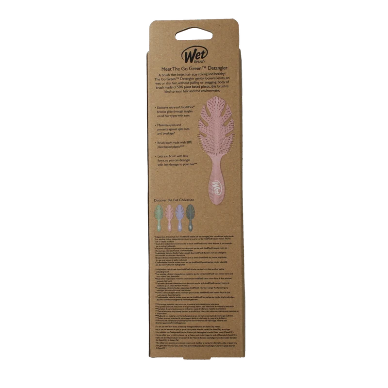 Wet Brush Go green detangler pink 1.00 Stuks
