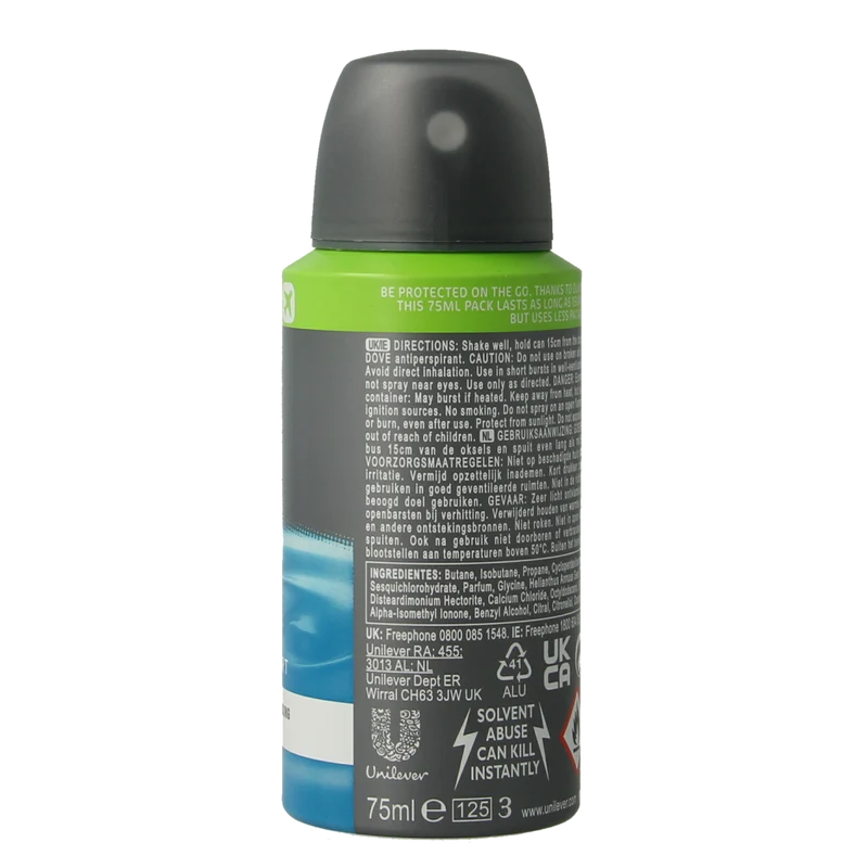Dove Deodorant spray men+ care clean comfort 75.00 Milliliter