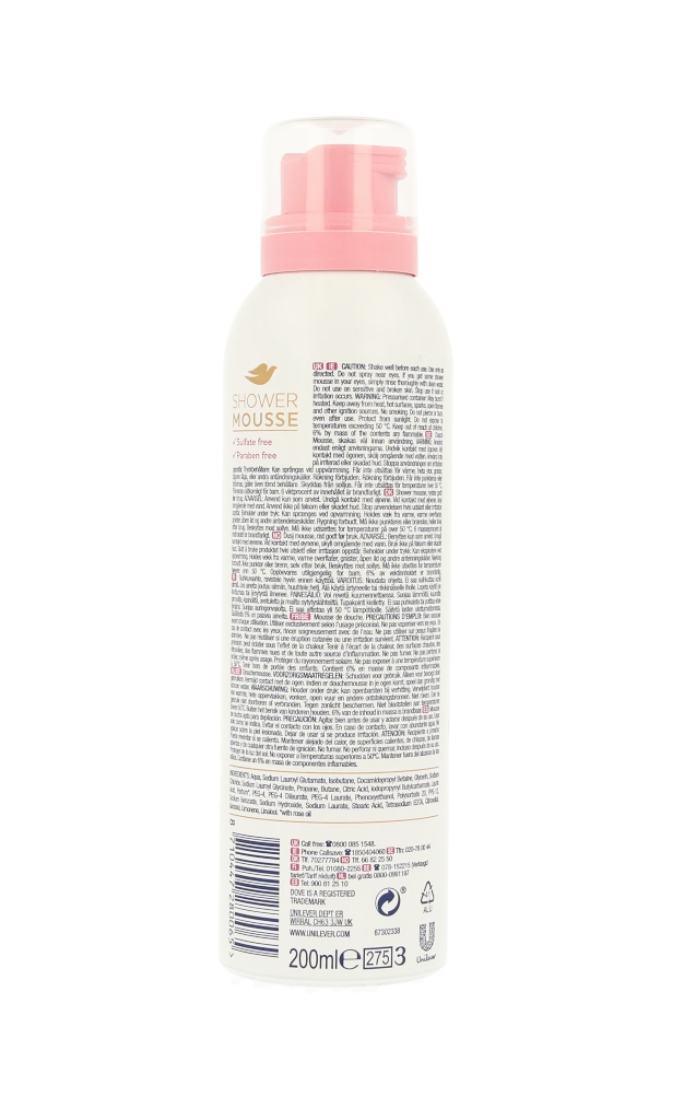 Dove Shower mousse rose oil 200.00 Milliliter