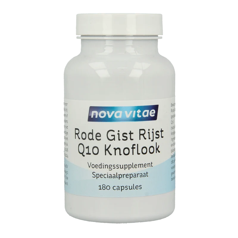 Nova Vitae Rode gist rijst + Q10 + knoflook 180.00 Vegetarische capsules