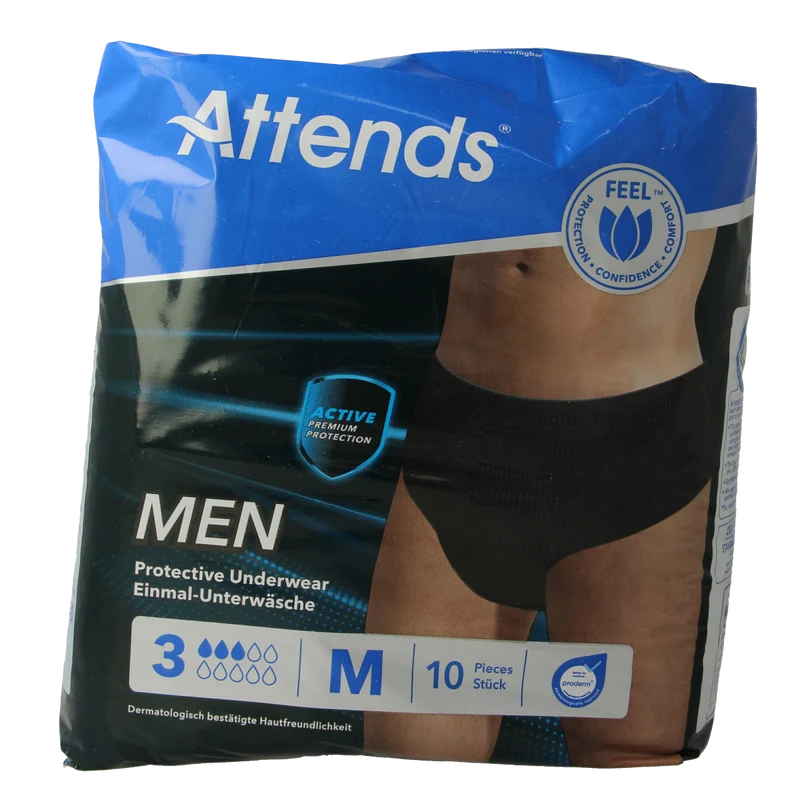 Attends Men discreet underwear zwart maat M 10.00 Stuks